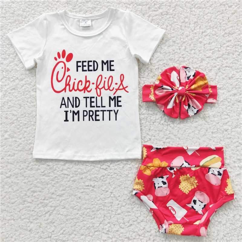 Eat more chickin bummie set