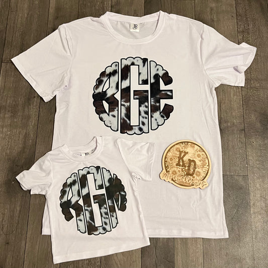 Cow print monogram