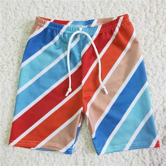 Blue and red stripes trunks