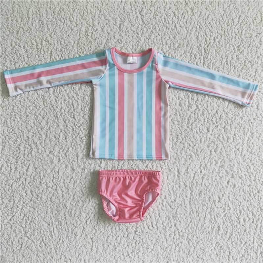 Long sleeve stripes 2 piece