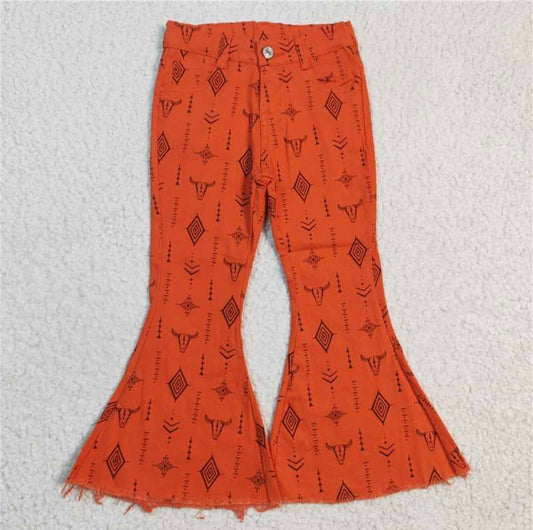 Orange print bells