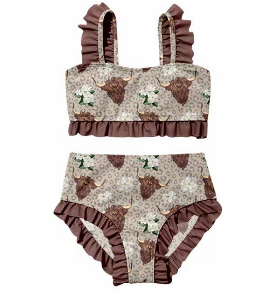 Highland cow 2 piece