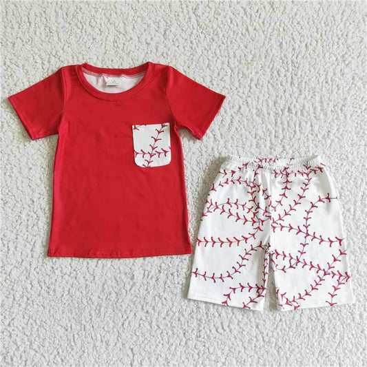 Baseball boy short set