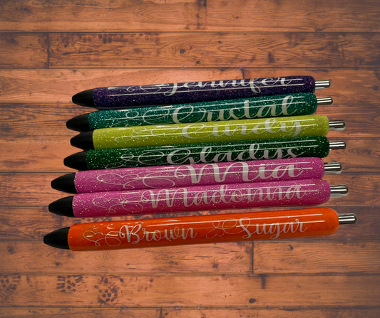 Solid color glitter pens