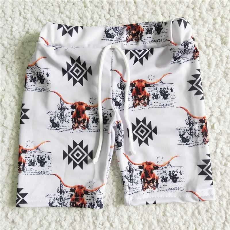 White Cow print trunks