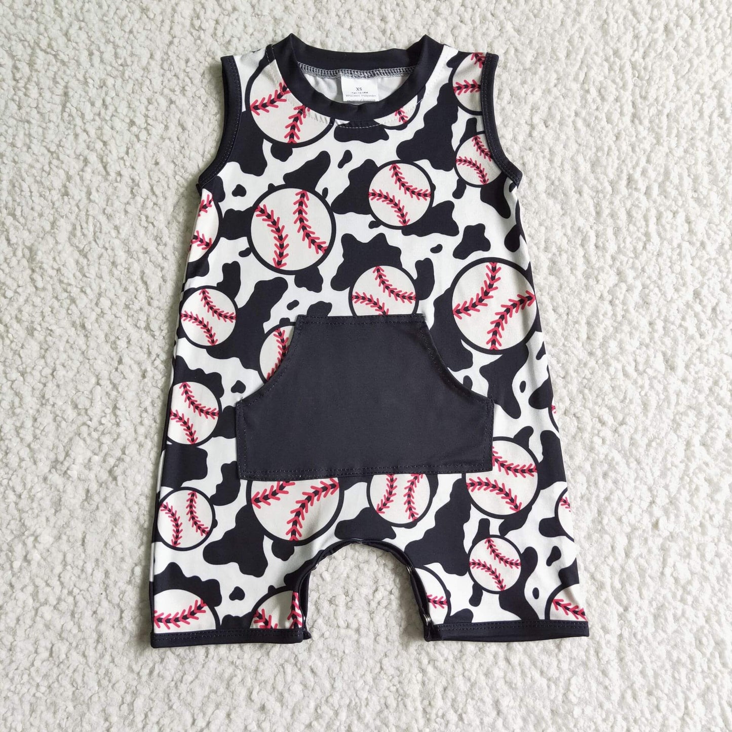 Baseball cow romper
